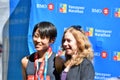 Ms. Yuko Mizuguchi won female 1st place at Vancouver marathon. Time is 02:41:28.0 Royalty Free Stock Photo